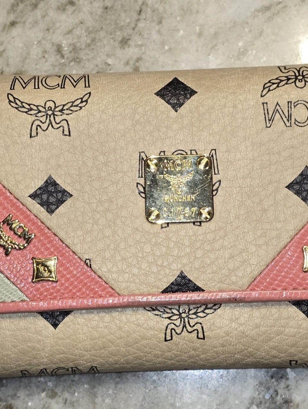 MCM Beige and Pink Wallet